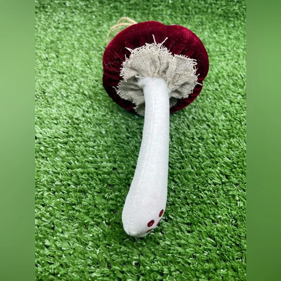 Midnight Magic Red Velvet Mushroom Christmas Ornament, NWT - Picture 6 of 8